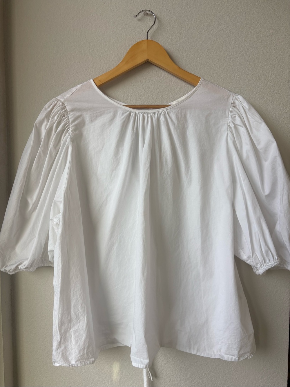 H&M 100% Cotton White Puff Sleeve Top